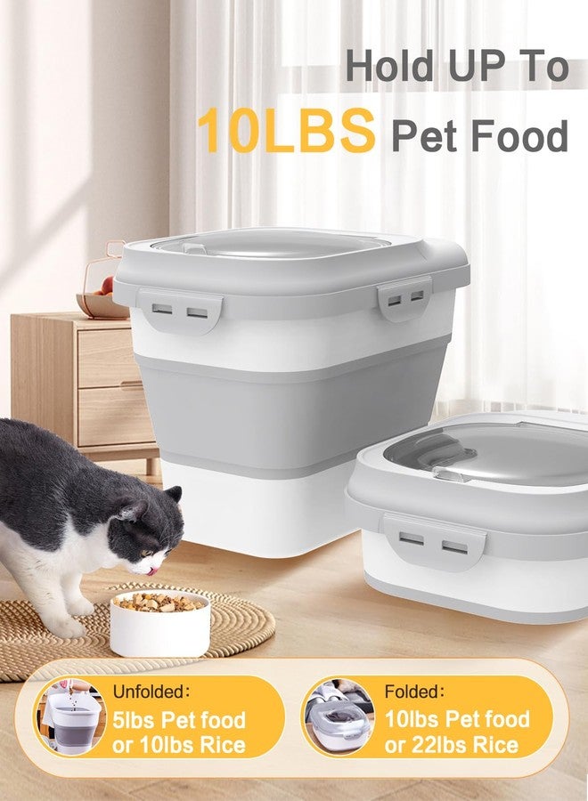 ANVS Dog Food Storage Container - Collapsible Dog Food Container with Airtight Lids, and Scoop,Dry Food For Dog, Cat and Other Pet Food (Grey, 10 lbs) - Image 5