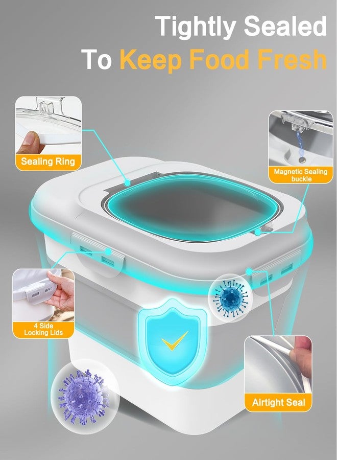 ANVS Dog Food Storage Container - Collapsible Dog Food Container with Airtight Lids, and Scoop,Dry Food For Dog, Cat and Other Pet Food (Grey, 10 lbs) - Image 2