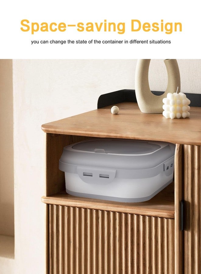 ANVS Dog Food Storage Container - Collapsible Dog Food Container with Airtight Lids, and Scoop,Dry Food For Dog, Cat and Other Pet Food (Grey, 10 lbs) - Image 4