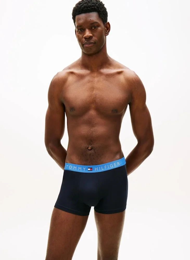 Tommy Hilfiger Blu Jn/Wdg Blu/Blu Spl 3-Pack TH Original Logo Waistband Trunks for Men | Best Price UAE