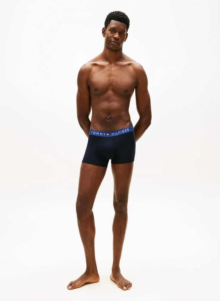 Tommy Hilfiger Blu Jn/Wdg Blu/Blu Spl 3-Pack TH Original Logo Waistband Trunks for Men | Best Price UAE