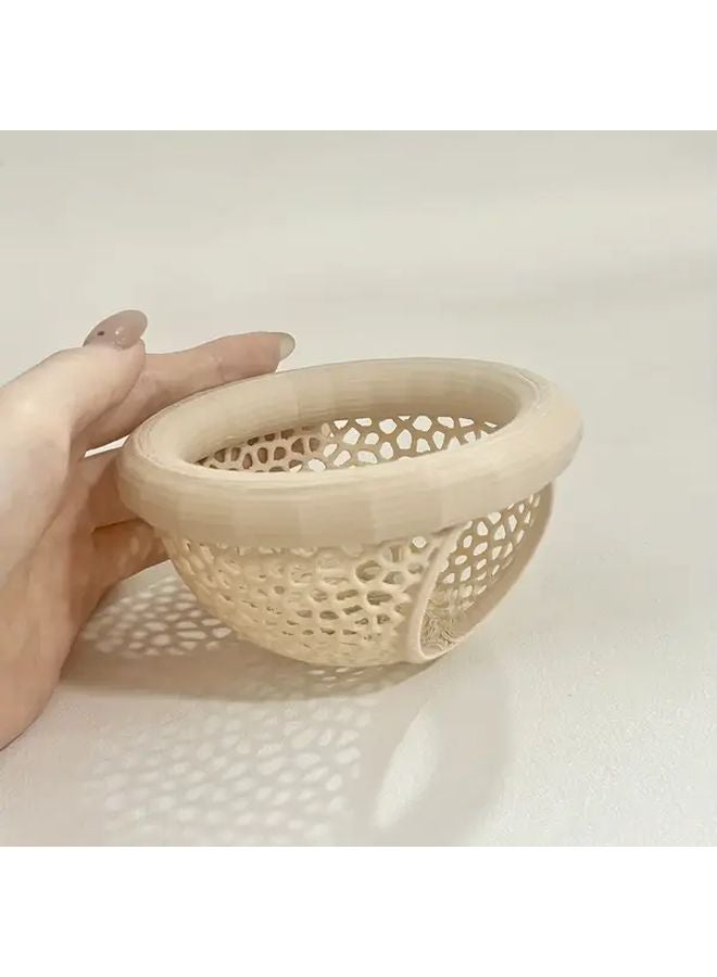 ملاذ كهف السمك البيج مع حلقة التغذية لديكور أحواض سمك البيتا والجمبري والجوبي - Image 5