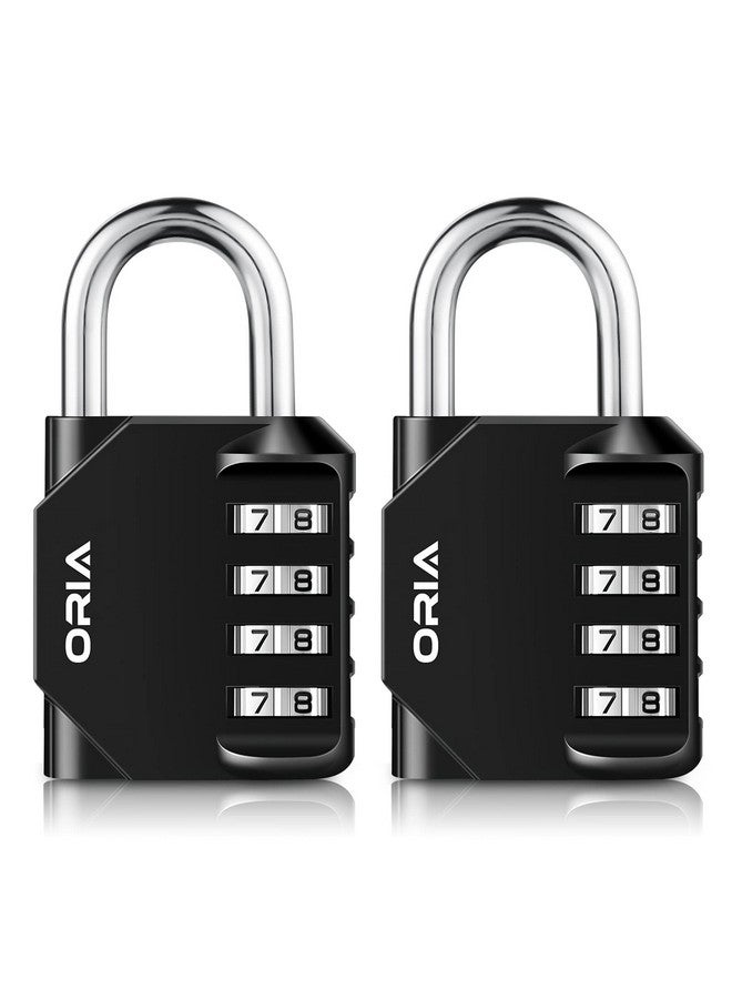 ORIA Combination Lock, 2 Pack Combination Padlock, 4-Digit Locker Lock, Waterproof Anti-Rust Padlock for Gate, Cabinet, School Gym Locker, Fence, Black - Image 1