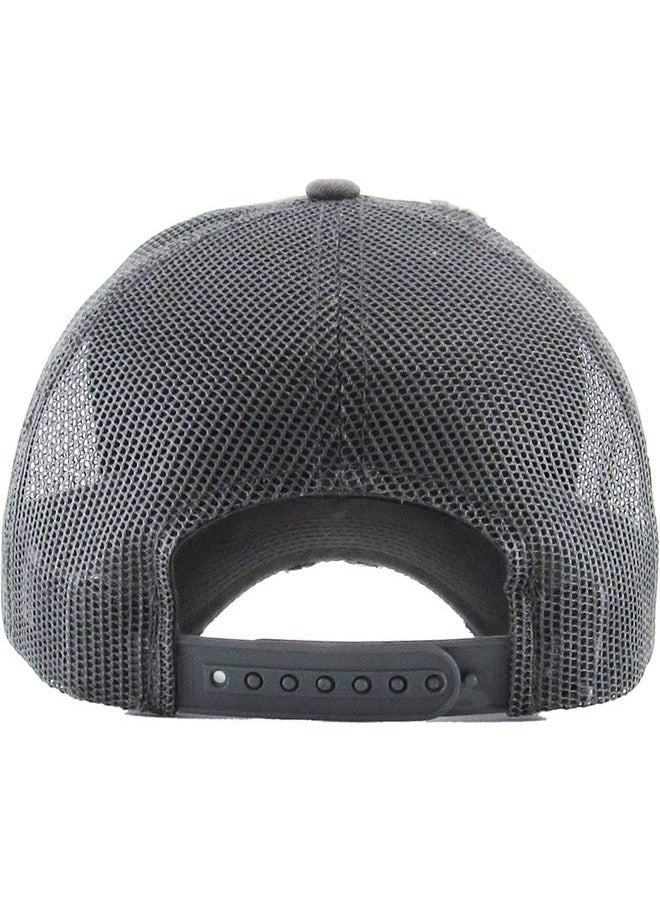 KBETHOS Vintage Washed Distressed Cotton Dad Hat Baseball Cap Adjustable Polo Trucker Unisex Style Headwear, Dark Grey Trucker, One size - Image 3
