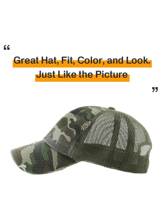 KBETHOS Vintage Washed Distressed Cotton Dad Hat Baseball Cap Adjustable Polo Trucker Unisex Style Headwear, Dark Grey Trucker, One size - Image 5