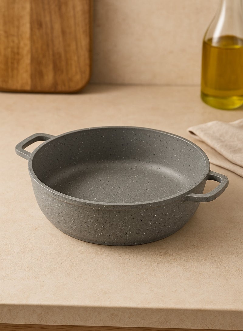 PROCILA Non-Stick Granite Shallow Pot Without Lid Grey 28cm - Image 3