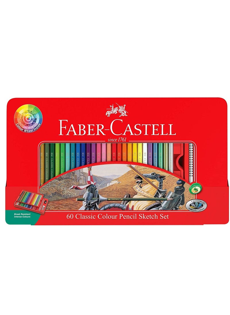 FABER-CASTELL 60-Piece Color Pencils in Metal Box Multicolor  - Image 1