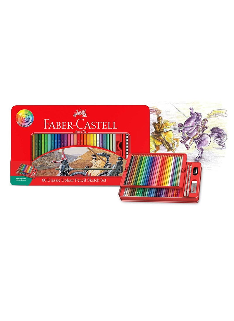 FABER-CASTELL 60-Piece Color Pencils in Metal Box Multicolor  - Image 2