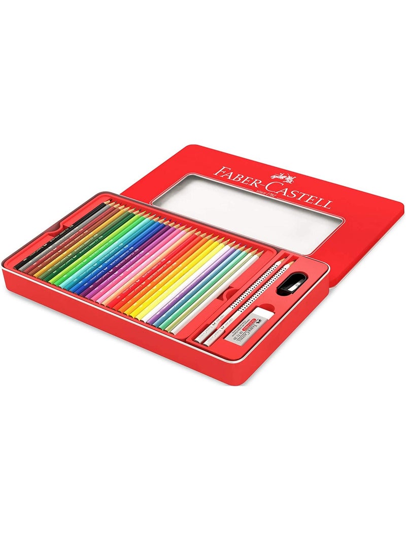 FABER-CASTELL 60-Piece Color Pencils in Metal Box Multicolor  - Image 3