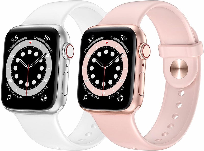 AWH 2 Pack Sport Band Compatible with Apple Watch 38–49mm, Soft Silicone Replacement Strap for iWatch Series SE/SE2/8/7/6/5/4/3/2/1 - Image 1