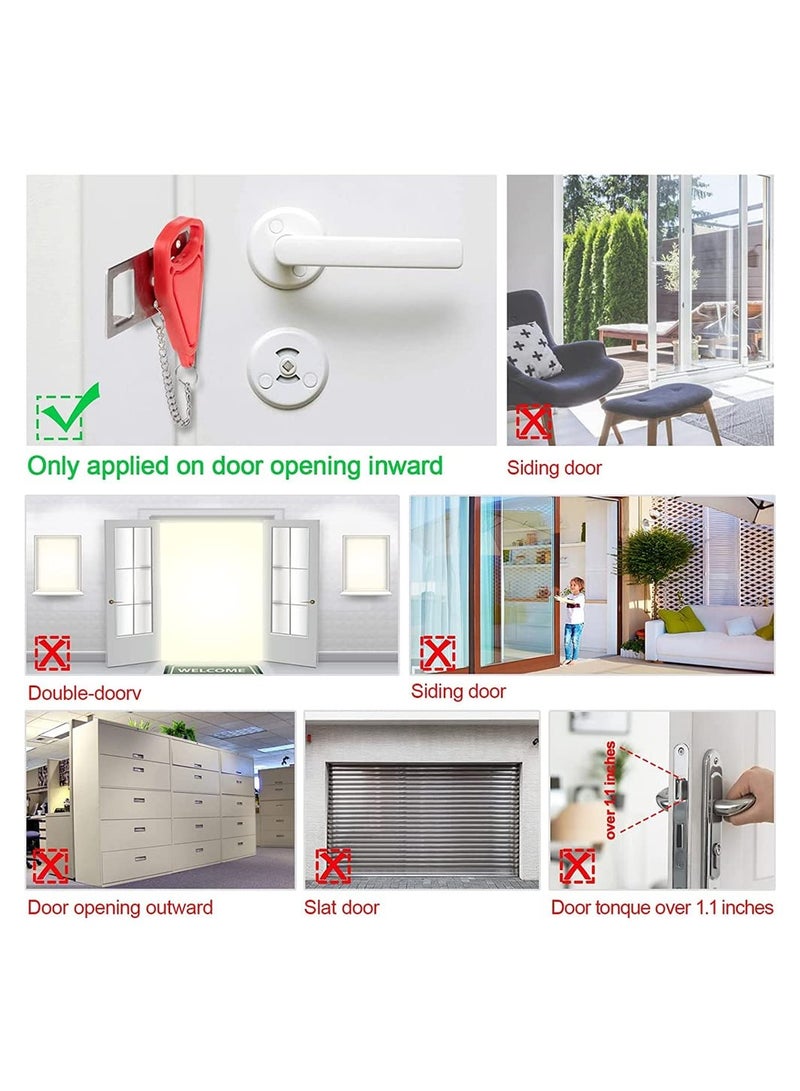 Zikra 2 Pack Portable Door Locks Rugged Door Extra Lock - Image 5