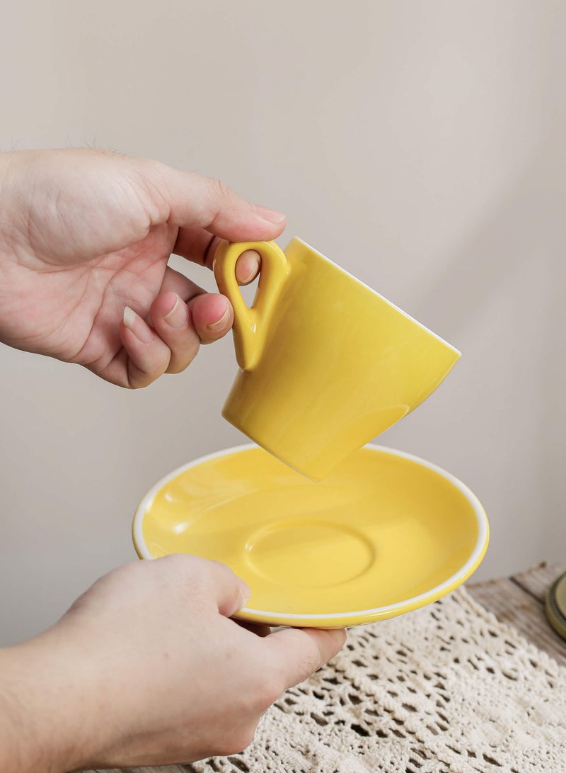 Shuer Ceramic Coffee Cup, Espresso Coffee Cup，Cup and Saucer Set Suitable for Home Office Restaurant Gifts Garden Party Home Afternoon Tea Set - Image 4