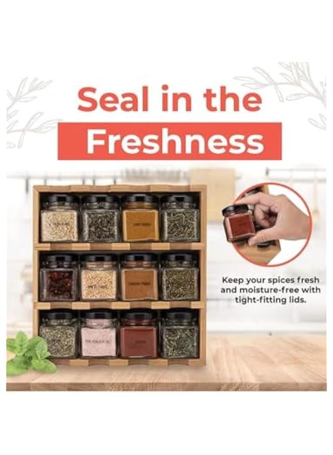 هوكور رف توابل خشبي متعدد الاستخدامات من 3 طبقات، منظم توابل لأدراج خزانة سطح الطاولة موفر للمساحة - Image 2