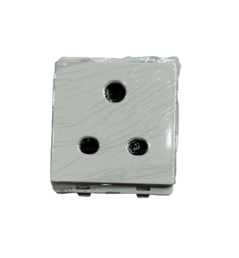 Modular Socket 3Pin Universal 10A Socket White Color |Electrical Socket for Home, Office, Shop etc (Pcs 2) 
