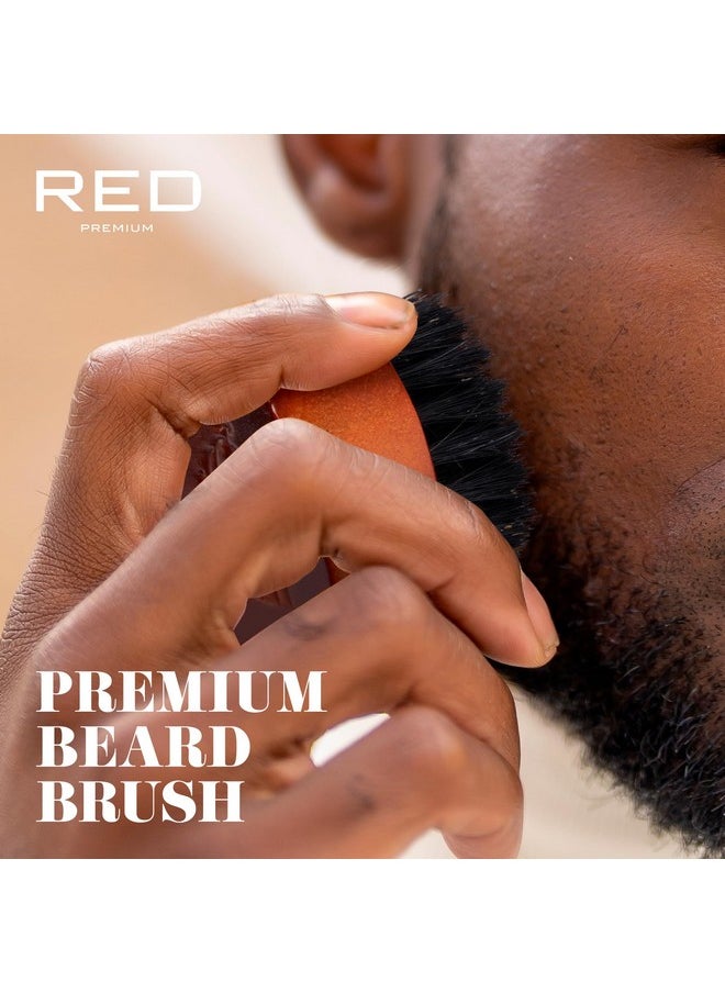 Red by Kiss RED by Kiss Beard Brush with 100% Natural Boar Bristles for Men, Premium Wooden Brush, Beards Mustaches Grooming Shaving Comb, Tame and Soften Facial Hair (ROUND MINI)  - Image 4