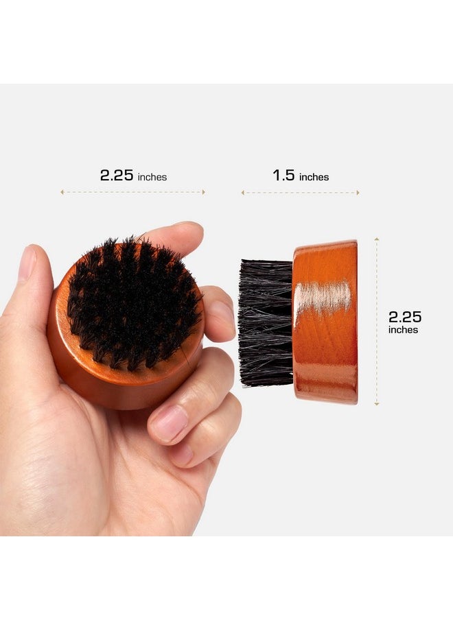 Red by Kiss RED by Kiss Beard Brush with 100% Natural Boar Bristles for Men, Premium Wooden Brush, Beards Mustaches Grooming Shaving Comb, Tame and Soften Facial Hair (ROUND MINI)  - Image 3