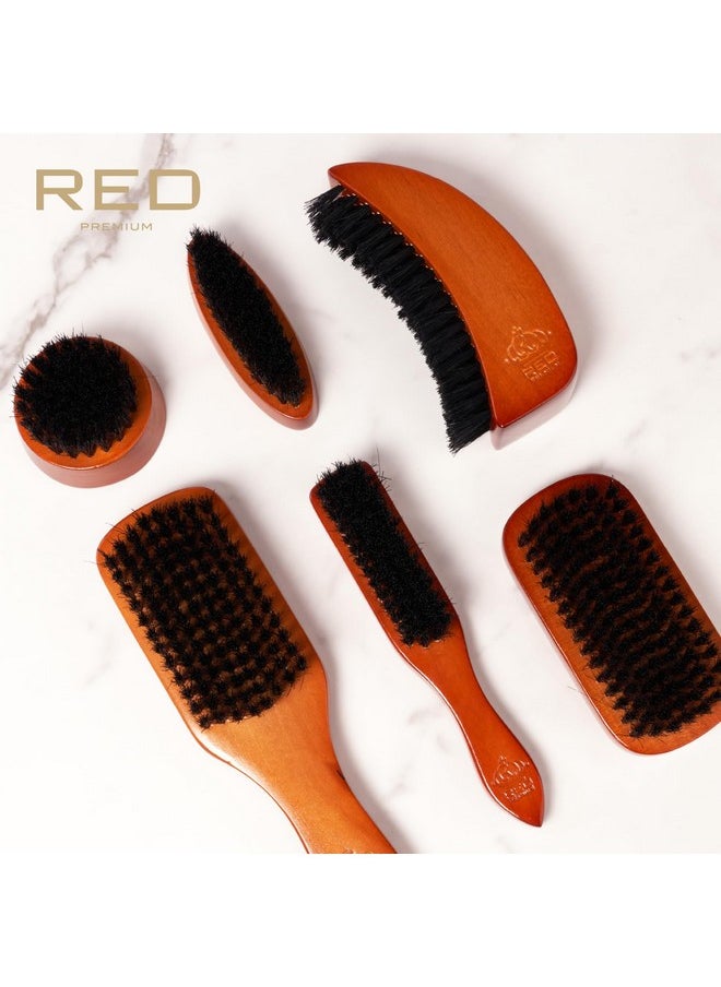 Red by Kiss RED by Kiss Beard Brush with 100% Natural Boar Bristles for Men, Premium Wooden Brush, Beards Mustaches Grooming Shaving Comb, Tame and Soften Facial Hair (ROUND MINI)  - Image 5