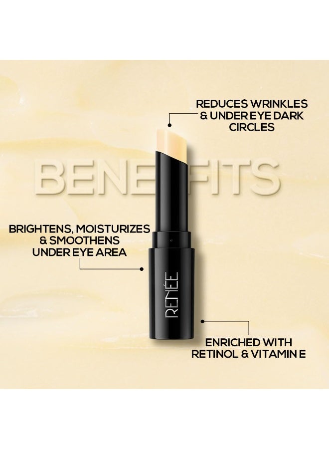 RENEE Retinol Eye Stick, Targets Wrinkles & Dark Circles, Revitalizes, Nourishes & Smooths Under-Eye Area, Infused with Retinol, Hyaluronic Acid, and Vitamin E, Travel Friendly, for All Skin Type, 2.9gm - Image 2