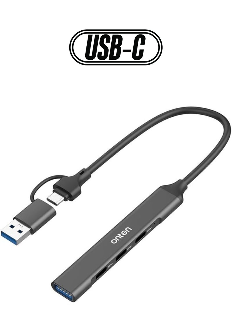 ELTRAZONE UCA9703S 4-in-2 USB 3.0 & Type-C Docking Station – Dual Type-C & USB Hub for Enhanced Connectivity - Image 1