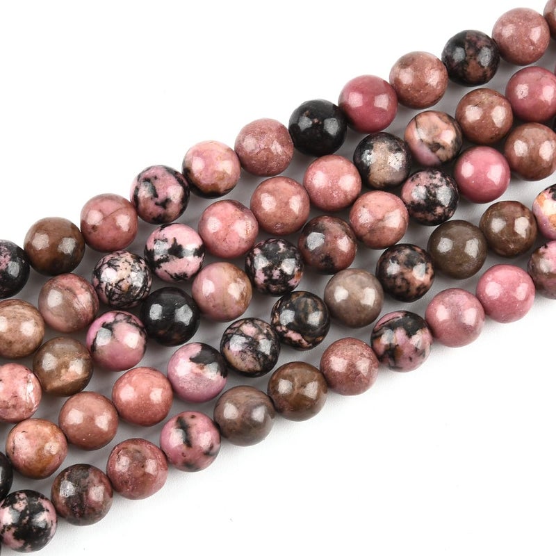 Genuine Black Rhodonite Beads for Jewelry Making Gemstone Semi Precious Stone Round 8mm Strand 154648pcs