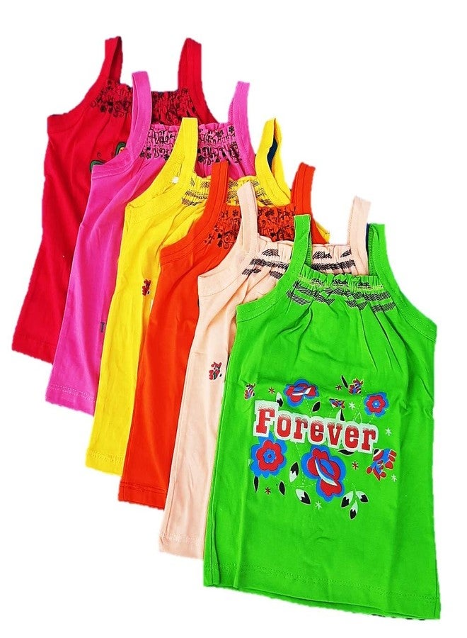 SUNUO Girl's Long Jhabla Frock (Pack of 6) (SLE5_Multicolor_3-4 Years) - Image 1