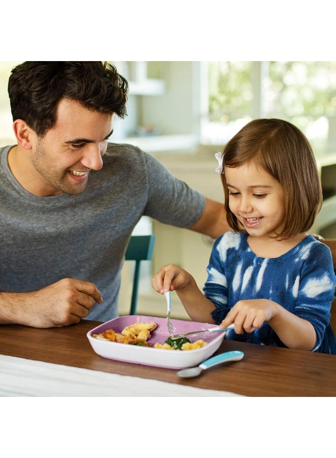 إيروريكس طقم أدوات مائدة للأطفال من مونشكين سبلاش، شوكة، سكين، وملعقة | خالٍ من مادة BPA، مصنوع من الفولاذ المقاوم للصدأ بحواف ناعمة | سهل الحمل للأطفال الرضع والأطفال من عمر ١٨ شهرًا فما فوق - Image 2