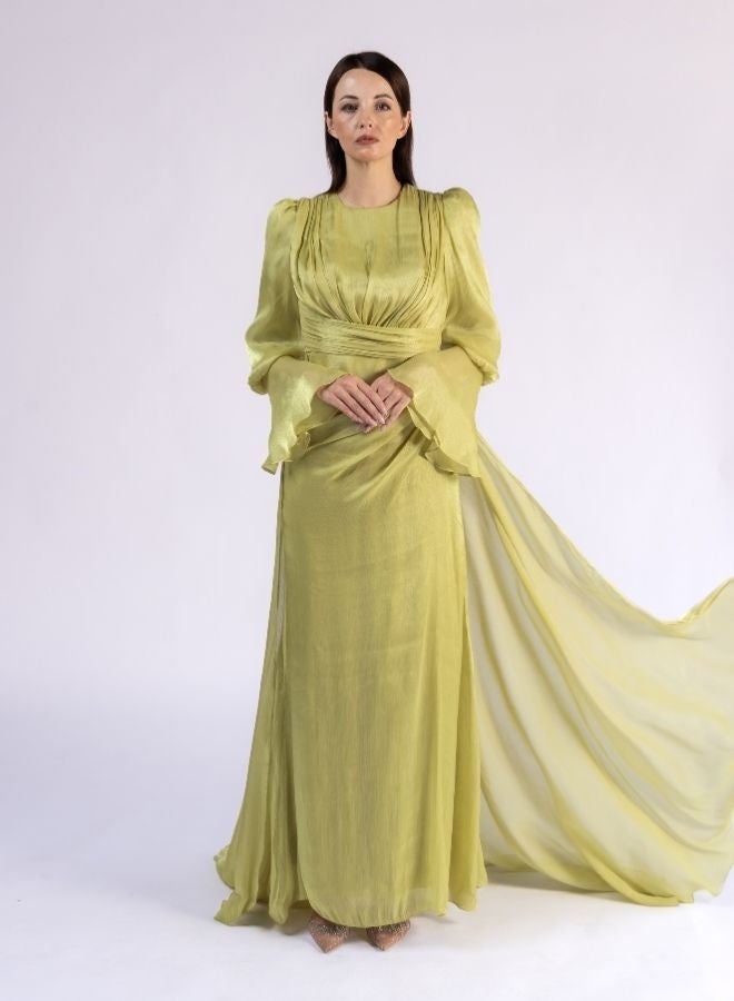 Fashonara Layered Ruffled Dress with Bowed Sleeves - Image 4