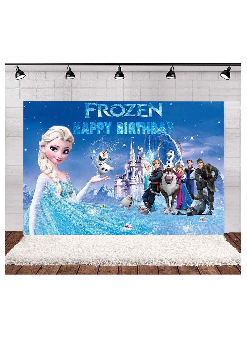 33-piece Frozen Theme Set Birthday Party Supplies Including Frozen Background Cloth (Size 150cmx100cm) - Image 3