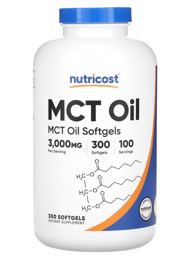 Nutricost زيت MCT 3000 ملغ 300 كبسولة لينة (1000 ملغ لكل كبسولة لينة)