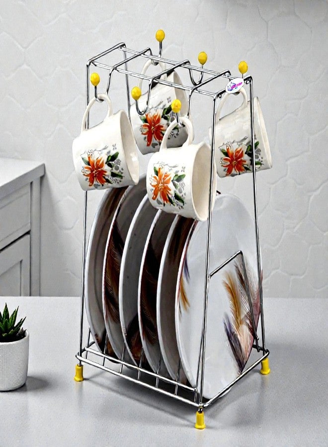 STANDIFY® 6 Cup Saucer_D_Stnfy Dish Rack Stainless Steel Heavy Duty Plate Stand Kitchen Multi-Purpose Dish Rack for Sink & Countertop. - Image 2