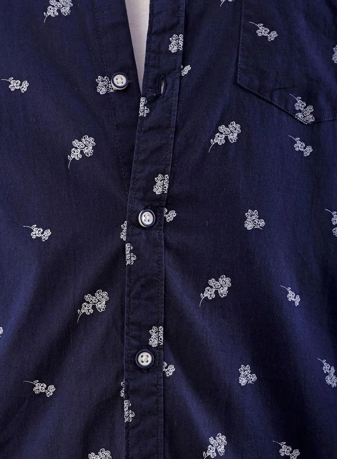 Take Two Men Blue Regular Fit Ditsy Print Casual Shirt By HardSoda