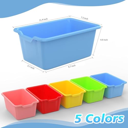 Dcocdeely 20 Pcs Small Cubby Bins Plastic Book Bin Classroom Stacking Bins Office Kids Storage Container Desk Organizer Basket for Home Nursery Playroom Classroom (20) - Image 2