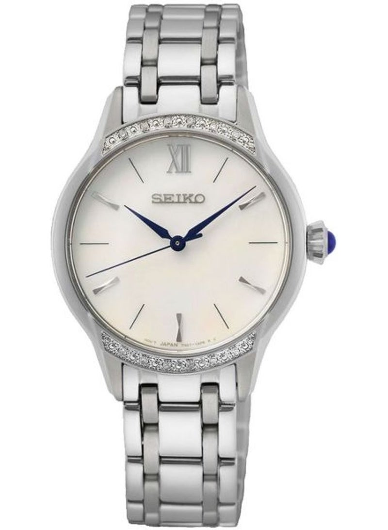 Seiko Quartz White Dial Stainless Steel Ladies Watch SRZ543P1 - Image 1