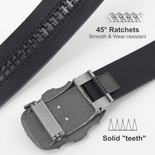 SANSTHS Ratchet Cowboy Belt, Western Ratchet Belts for Men Ratchet Western Belt with Automatic Cowboy Buckle, Bronze Bull/Black - Image 5