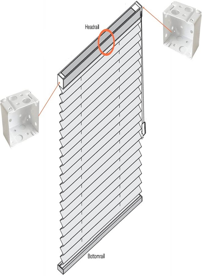 Cutelec 4 pcs Box Mounting Bracket for 1.5inch Blinds White Color Head Track End Cover Holder 2 Sets for Window Venetian Blinds Headrail with APX 1-7/16" x 1-5/8"(37x41mm) in Size - Image 3