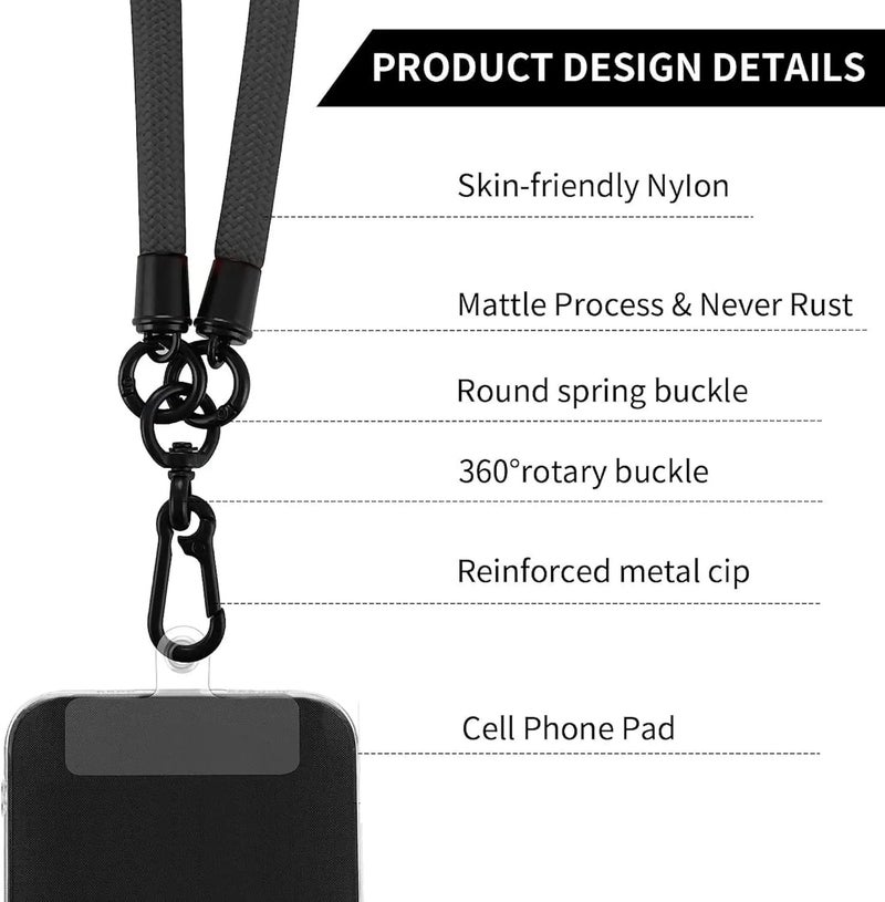 GadgetBite Phone Lanyard for Mobile Strap String Multipurpose Hand Wrist Strap Cross Body Shoulder Strap for Hands Free Carrying Keychain for Cellphone Camera Keys ID Cards USB Flash Drive - Beige - Image 2