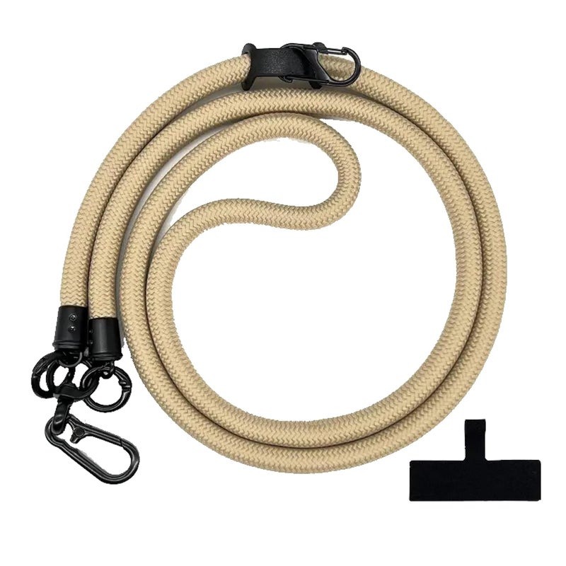 GadgetBite Phone Lanyard for Mobile Strap String Multipurpose Hand Wrist Strap Cross Body Shoulder Strap for Hands Free Carrying Keychain for Cellphone Camera Keys ID Cards USB Flash Drive - Beige - Image 1