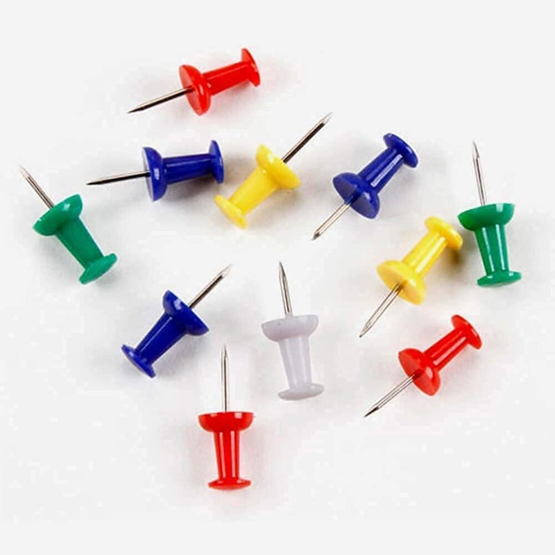 53 Arts 70-Piece Multi-Colored Push Pin Set – Reusable Thumb Tacks with Organizer Box for Notice Boards, Cork Boards, Maps, Bulletin Boards, and DIY Projects - Image 1