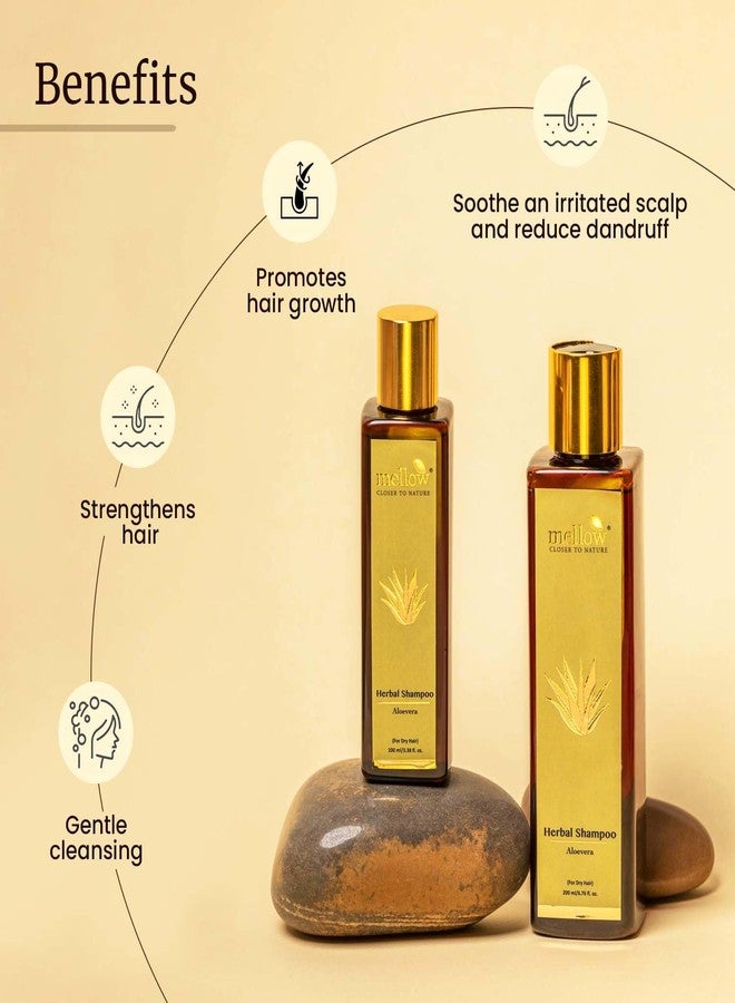 Mellow Herbals Aloe Vera Shampoo | Hydration & Damage Repair | Amla, Reetha, Shikakai & Bhringraj | Sulfate & Paraben-Free | Ayurvedic Hair Care | 200ml - Image 1