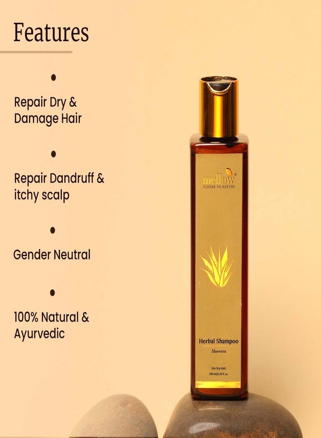 Mellow Herbals Aloe Vera Shampoo | Hydration & Damage Repair | Amla, Reetha, Shikakai & Bhringraj | Sulfate & Paraben-Free | Ayurvedic Hair Care | 200ml - Image 3