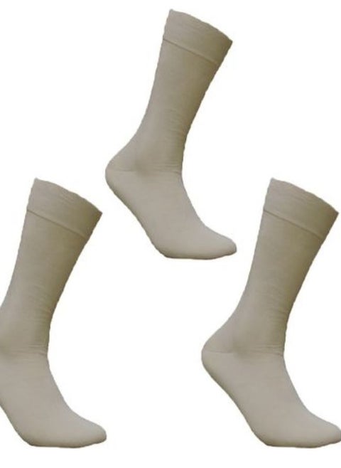 Men Classic Long Beige Socks Pack 3 Pairs