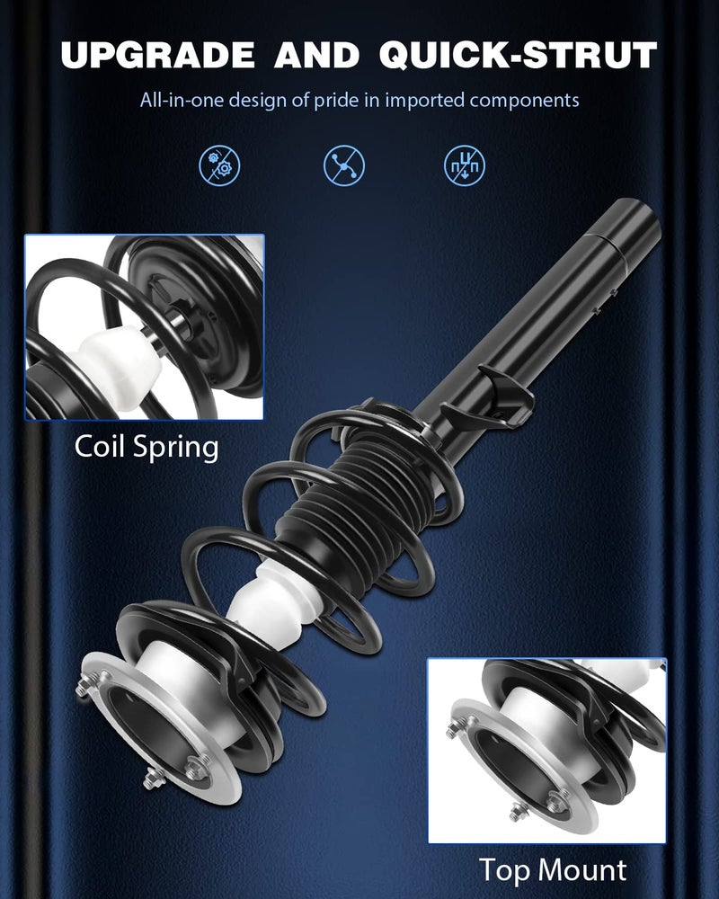 ECCPP Complete Struts Spring Assembly Front Struts Shock Absorber Fit for 2008-2013 for BMW 128i 2008-2013 for BMW 135i 2013 for BMW 135is Set of 2 - Image 2