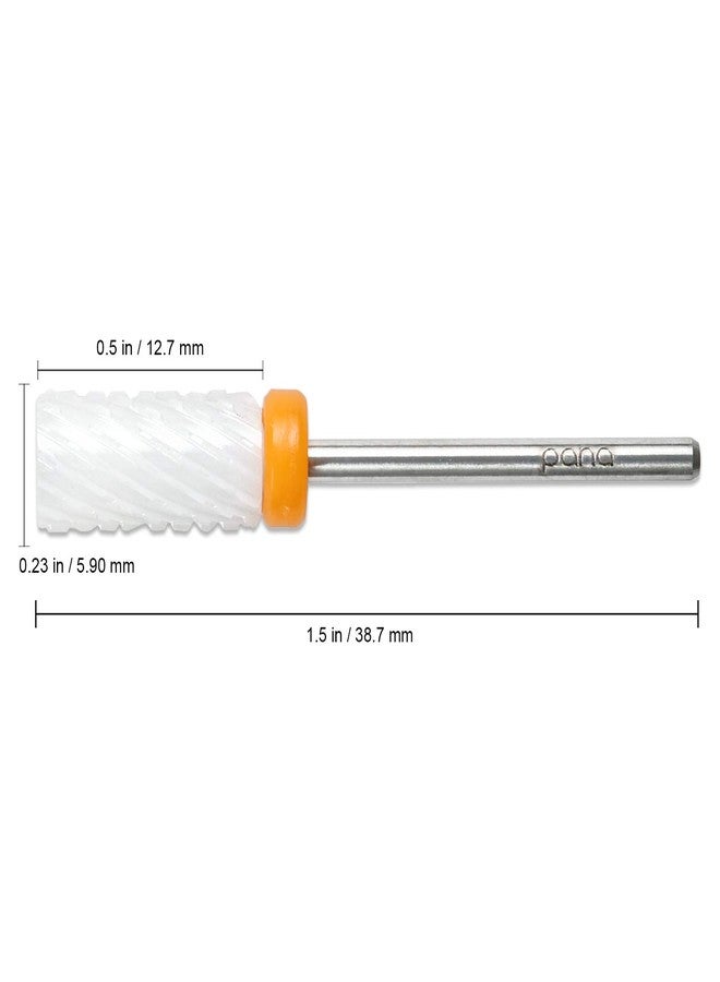 Pana Professional USA Ceramic White Small Barrel Bit Nail Drill (Grit: Double XXC Coarse) 3/32" Shank Size - Image 2
