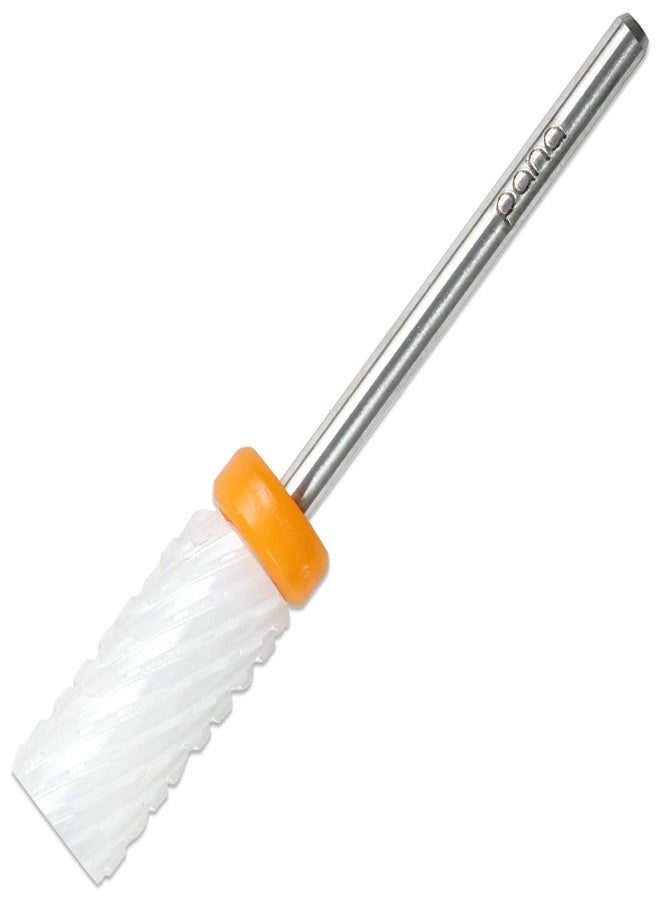 Pana Professional USA Ceramic White Small Barrel Bit Nail Drill (Grit: Double XXC Coarse) 3/32" Shank Size - Image 1