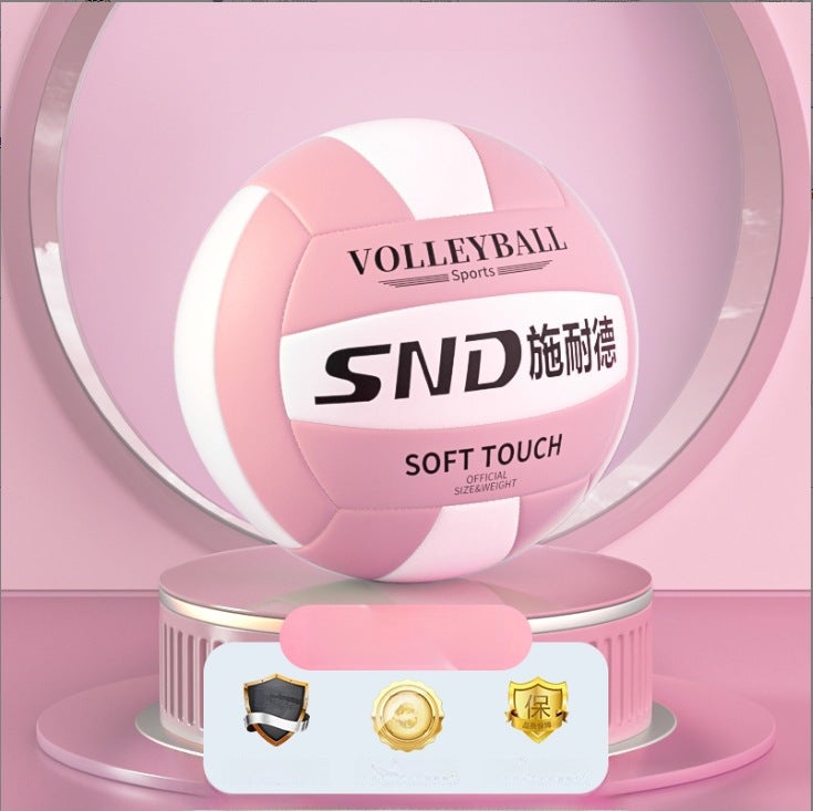 Generic High-Quality PVC Volleyball Standard Size 5 pink and white style