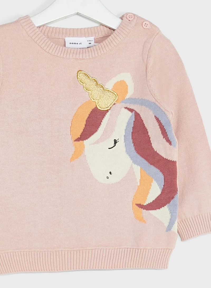 NAME IT Infant Unicorn Detail Knitted Sweater