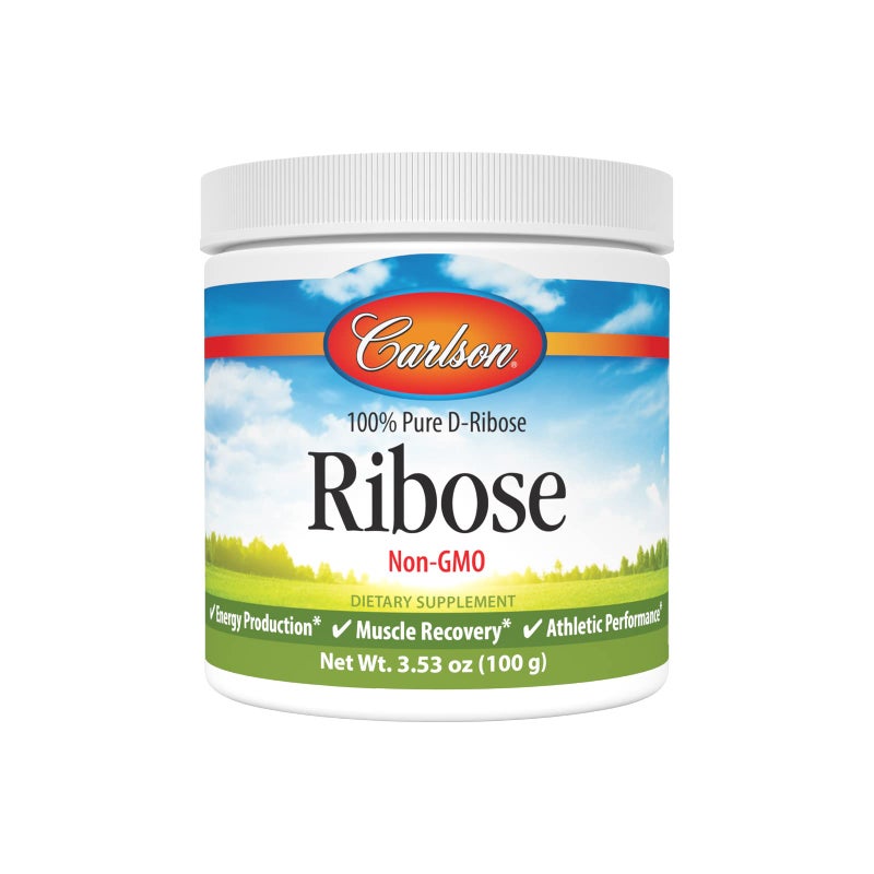 Carlson - Ribose, 100% Pure D-Ribose, Non-GMO, Energy Production, Muscle Recovery & Athletic Performance, 3.53 oz (100 g) - Image 1