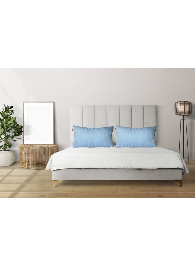 JDX وسادة جودتها فندقية ممتازة من جDX، مجموعة من 2 بحجم 16x24 بوصة (أزرق سماوي) - Image 4