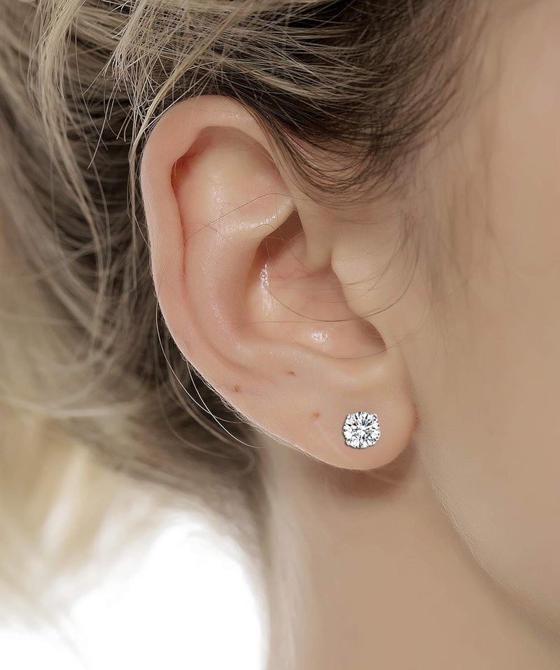 Tornito 6-7 Pairs 20G Stainless Steel Stud Earrings Round Square Cubic Zirconia Earring Set For Men Women 2MM-8MM - Image 5