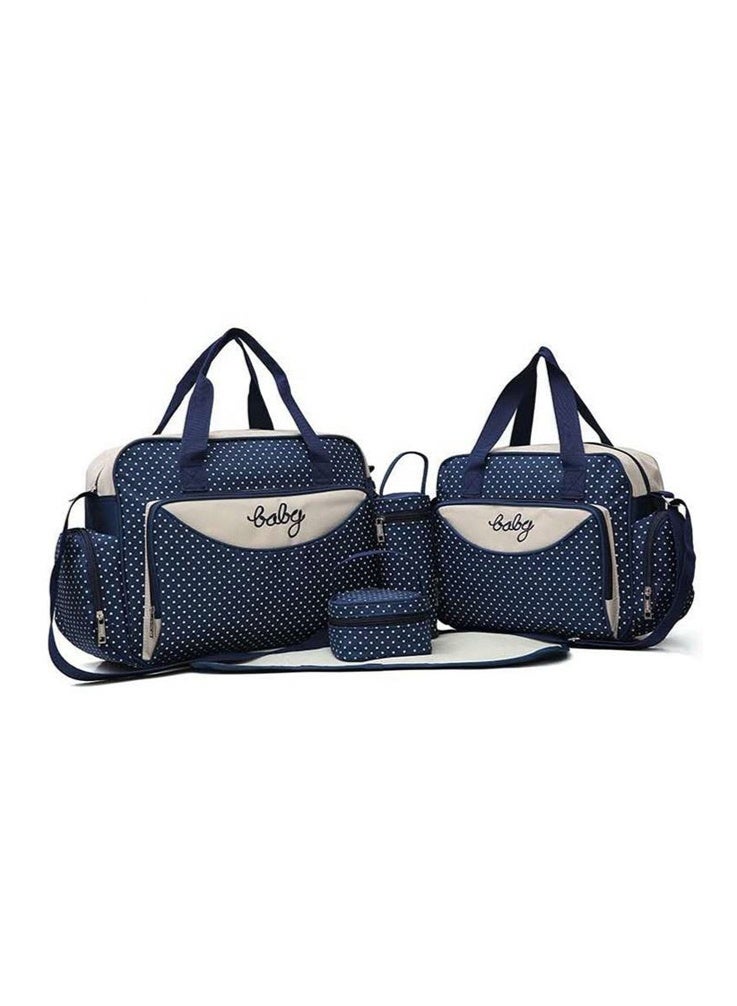 5-Piece Multifunctional Diaper Bag Set,Large Capacity Maternity Mommy Bag with Bottle Holder, Snack Pouch & Changing Mat, Multi-functional Waterproof Travel Tote for Baby Care - Image 1